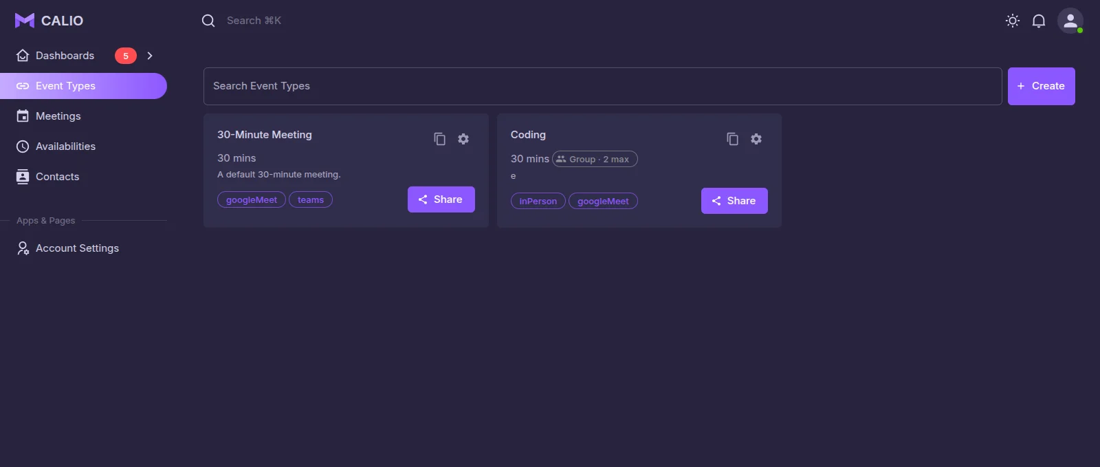 Host dashboard and public booking surfaces